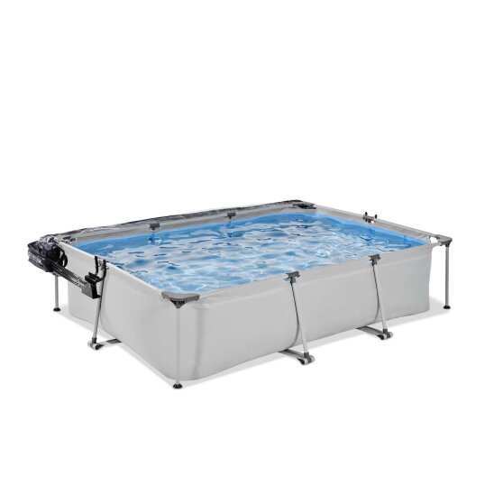 Piscina EXIT Soft Grey 300x200x65cm con bomba de depuración y cúpula, color gris