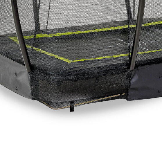 Cama elástica enterrada EXIT Silhouette 153x214cm con red de seguridad, color negro