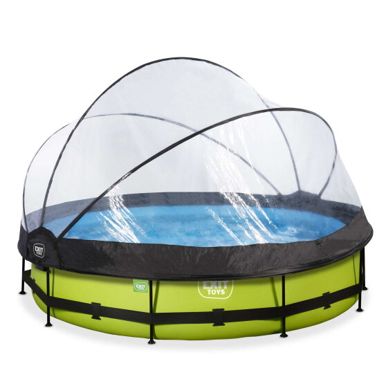 Piscina EXIT Lime &oslash;360x76cm con bomba de depuraci&oacute;n y c&uacute;pula, color verde