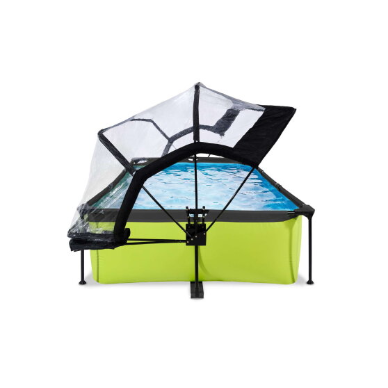 Piscina EXIT Lime 220x150x65cm con bomba de depuración y cúpula, color verde