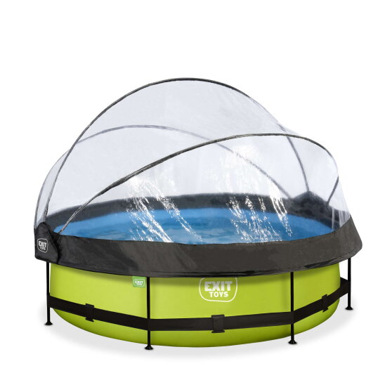 Piscina EXIT Lime &oslash;300x76cm con bomba de depuraci&oacute;n y c&uacute;pula, color verde