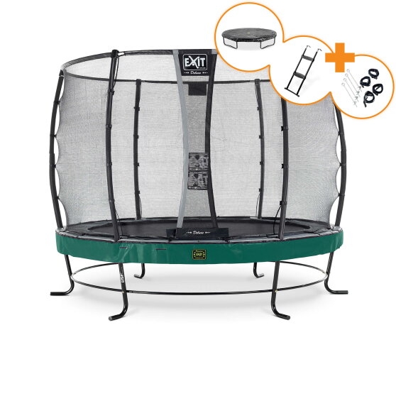 Cama elástica EXIT Elegant Premium conjunto completo ø305cm, color verde