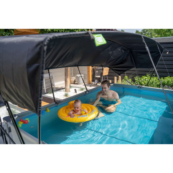 Piscina EXIT Soft Grey 300x200x65cm con bomba de depuraci&oacute;n y toldo, color gris