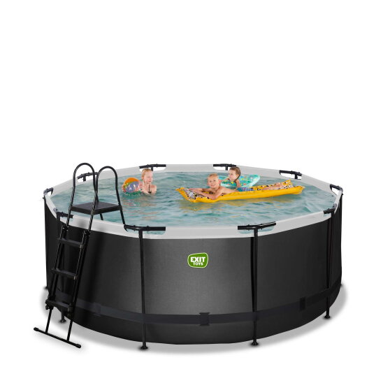 Piscina EXIT Black Leather &oslash;360x122cm con bomba de depuraci&oacute;n, color negro