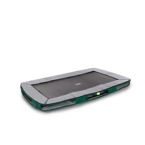 Cama elástica enterrada deportiva EXIT Elegant Premium 244x427cm, color verde