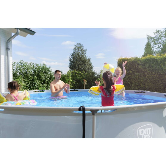 Piscina EXIT Soft Grey &oslash;360x76cm con bomba de depuraci&oacute;n, color gris