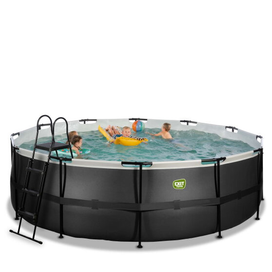 Piscina EXIT Black Leather &oslash;450x122cm con bomba de depuraci&oacute;n, color negro