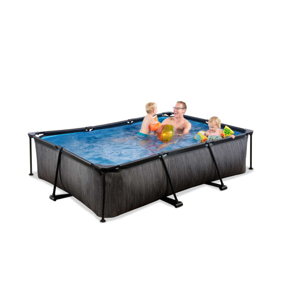 Piscina EXIT Black Wood 300x200x65cm con bomba de depuraci&oacute;n, color negro