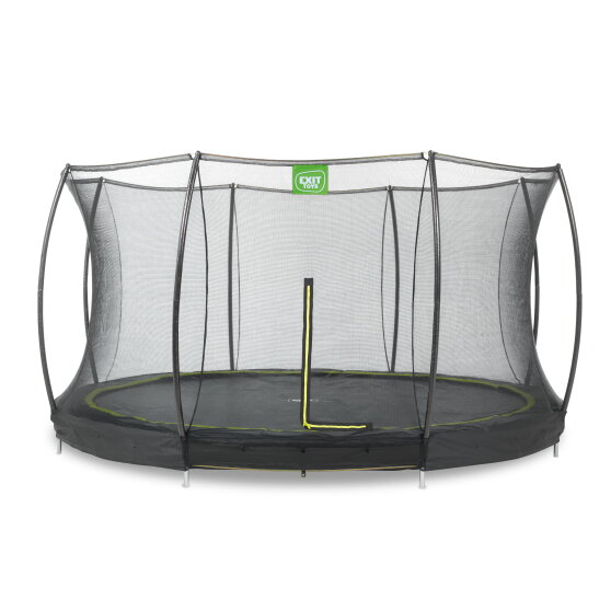Cama elástica enterrada EXIT Silhouette ø366cm con red de seguridad, color negro