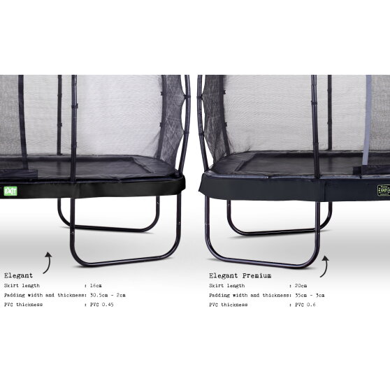 Cama elástica EXIT Elegant Premium conjunto completo 244x427cm, color negro