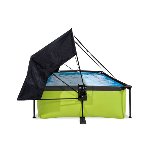 Piscina EXIT Lime 220x150x65cm con bomba de depuración y toldo, color verde