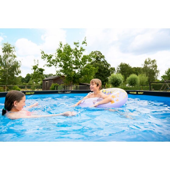 EXIT Black Leather pool ø360x122cm with sand filter pump - black
