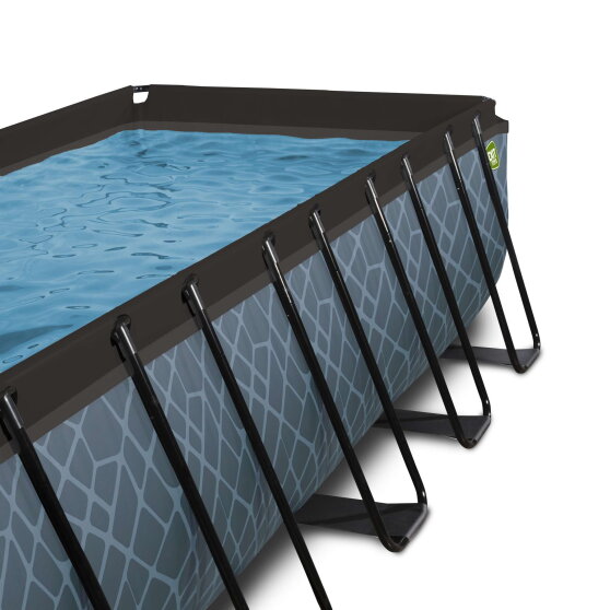 Piscina EXIT Stone 540x250x100cm con bomba de depuración, color gris