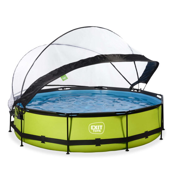 Piscina EXIT Lime &oslash;360x76cm con bomba de depuraci&oacute;n y c&uacute;pula, color verde