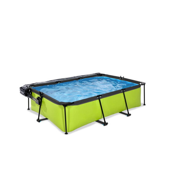 Piscina EXIT Lime 220x150x65cm con bomba de depuración y cúpula, color verde