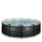 Piscina EXIT Black Leather &oslash;450x122cm con bomba de depuraci&oacute;n, color negro