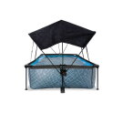 Piscina EXIT Stone 220x150x65cm con bomba de depuración y toldo, color gris
