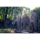 Cama elástica enterrada EXIT Silhouette ø305cm con red de seguridad, color verde