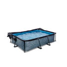 Piscina EXIT Stone 220x150x65cm con bomba de depuraci&oacute;n y c&uacute;pula, color gris