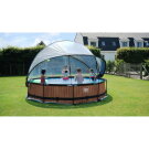 Piscina EXIT Black Wood &oslash;360x76cm con bomba de depuraci&oacute;n y c&uacute;pula, color negro