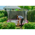 Cama elástica enterrada EXIT Silhouette ø366cm con red de seguridad, color rosa