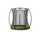 Cama elástica enterrada EXIT Silhouette ø183cm con red de seguridad, color verde