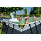 Piscina EXIT Black Leather 540x250x122cm con bomba de filtrado de arena y cúpula, color negro