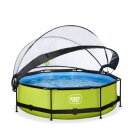Piscina EXIT Lime &oslash;300x76cm con bomba de depuraci&oacute;n y c&uacute;pula, color verde