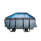 Piscina EXIT Stone 400x200x100cm con bomba de depuración, color gris