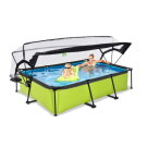 Piscina EXIT Lime 300x200x65cm con bomba de depuraci&oacute;n y c&uacute;pula, color verde
