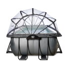 EXIT Black Leather pool 540x250x100cm with sand filter pump and dome and heat pump - black