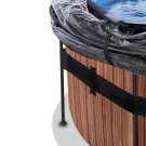 Piscina EXIT Wood ø450x122cm con bomba de filtrado de arena y cúpula, color marrón