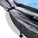 Piscina EXIT Black Wood &oslash;360x76cm con bomba de depuraci&oacute;n y c&uacute;pula, color negro