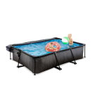 Piscina EXIT Black Wood 300x200x65cm con bomba de depuraci&oacute;n y c&uacute;pula, color negro