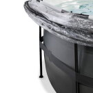 EXIT Black Leather pool ø488x122cm with sand filter pump and dome and heat pump - black