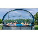 EXIT Black Leather pool ø450x122cm with sand filter pump and dome and accessory set - black