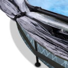Piscina EXIT Stone &oslash;244x76cm con bomba de depuraci&oacute;n y c&uacute;pula, color gris