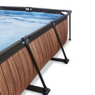 Piscina EXIT Wood 300x200x65cm con bomba de depuración, color marrón