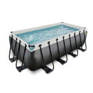 Piscina EXIT Black Leather 400x200x122cm con bomba de filtrado de arena, color negro