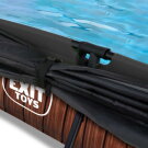 Piscina EXIT Wood 300x200x65cm con bomba de depuraci&oacute;n y toldo, color marr&oacute;n