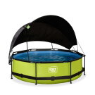 Piscina EXIT Lime ø300x76cm con bomba de depuración y toldo, color verde