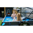 EXIT Wood pool 400x200x100cm with sand filter pump and dome and heat pump - brown