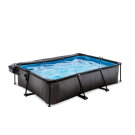 Piscina EXIT Black Wood 300x200x65cm con bomba de depuraci&oacute;n y c&uacute;pula, color negro
