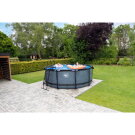 Piscina EXIT Wood ø360x122cm con bomba de filtrado de arena, color marrón