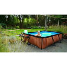Piscina EXIT Wood 300x200x65cm con bomba de depuración, color marrón