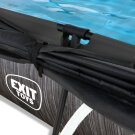 EXIT Black Wood pool 300x200x65cm with filter pump and canopy - black