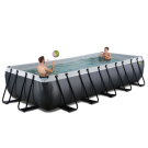 Piscina EXIT Black Leather 540x250x100cm con bomba de depuración, color negro