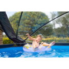 Piscina EXIT Stone ø360x122cm con bomba de filtrado de arena y cúpula y bomba de calor, color gris