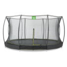 Cama elástica enterrada EXIT Silhouette ø427cm con red de seguridad, color negro