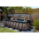 EXIT Black Leather pool 400x200x100cm with sand filter pump and dome - black